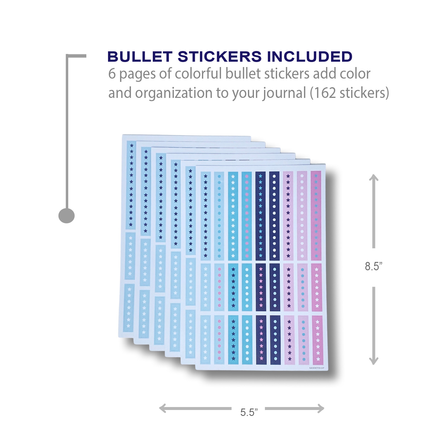 Kahootie Co® Pink Dot Grid Journal with Stickers