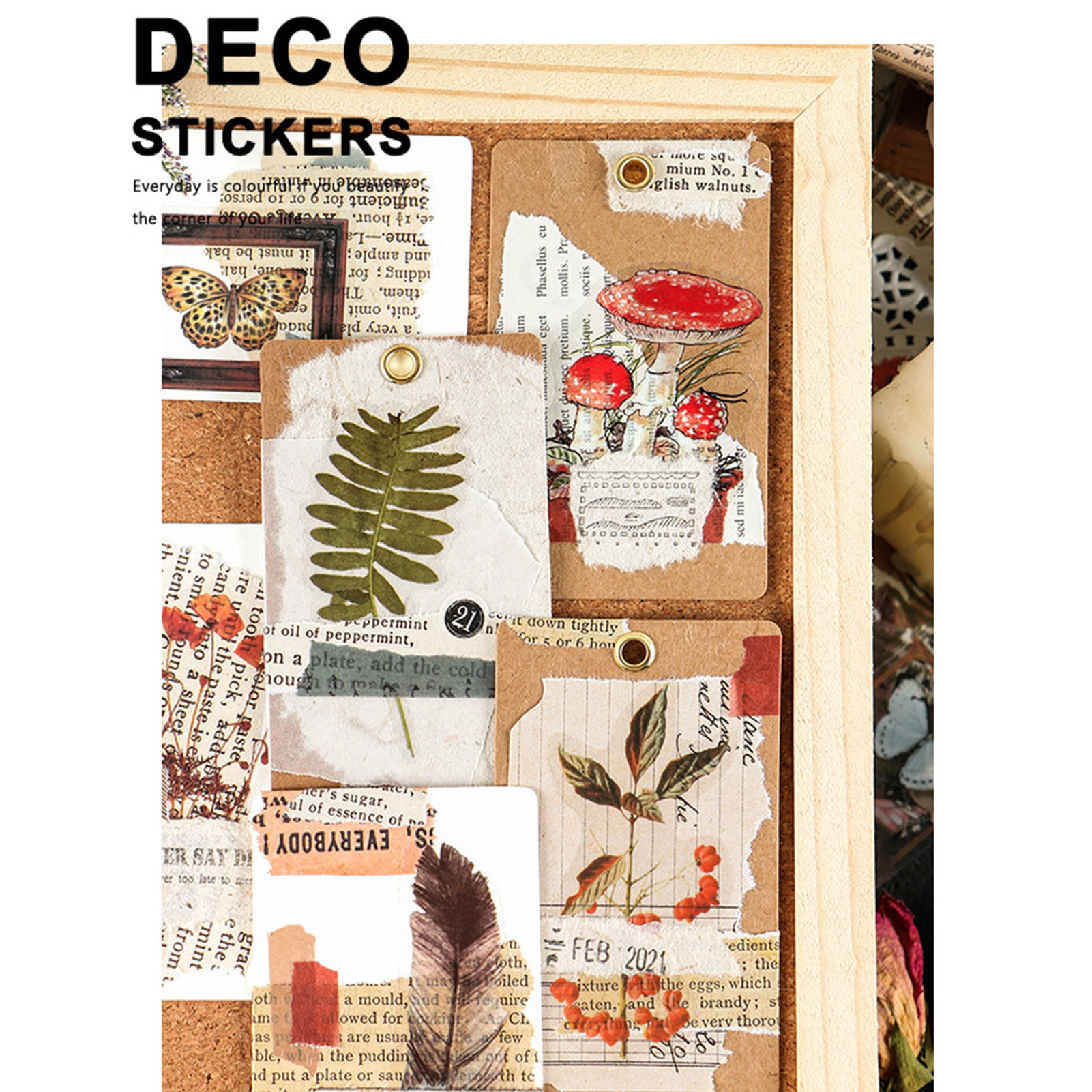 BUBABOX 240 Vintage Stickers for Journals & Scrapbooking