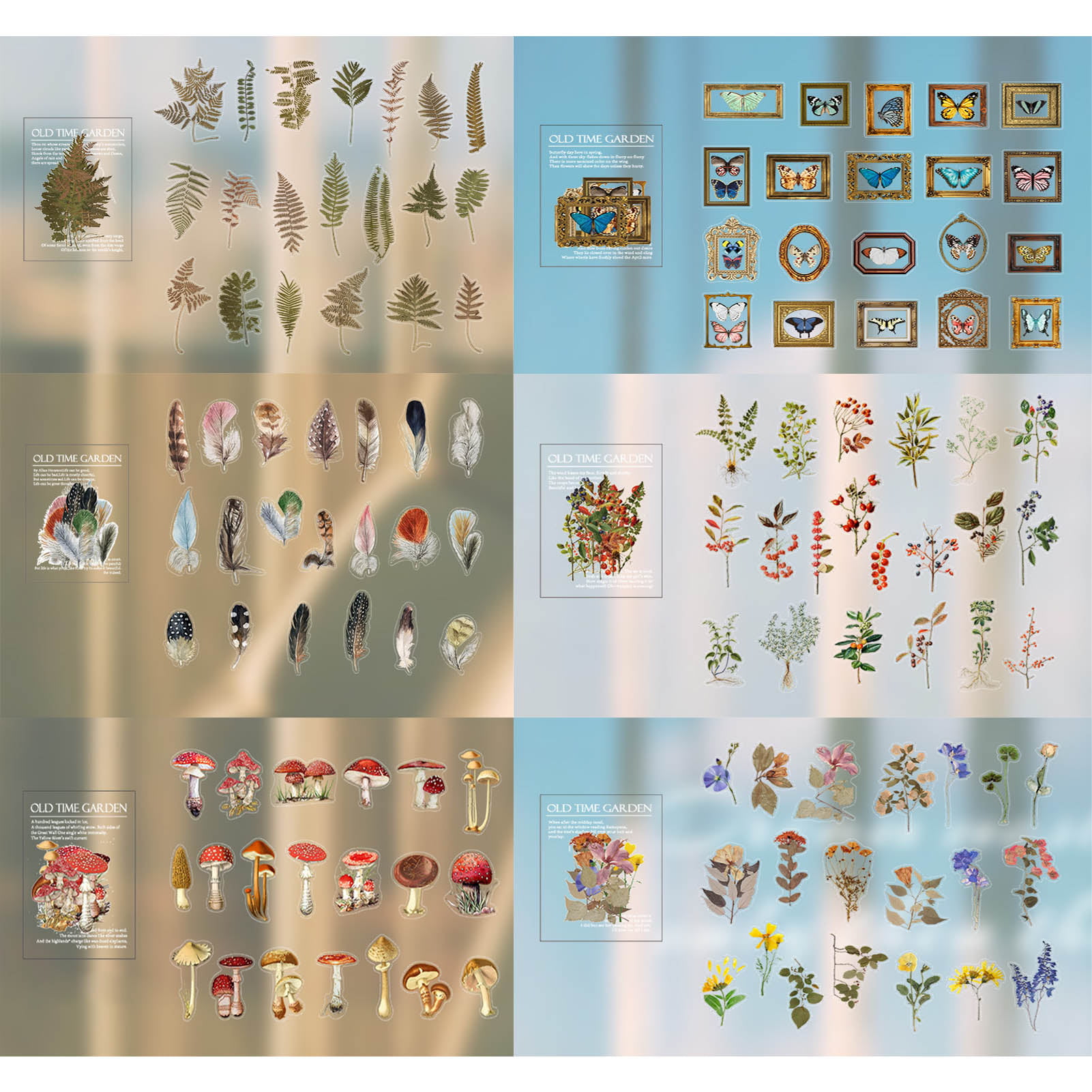 BUBABOX 240 Vintage Stickers for Journals & Scrapbooking