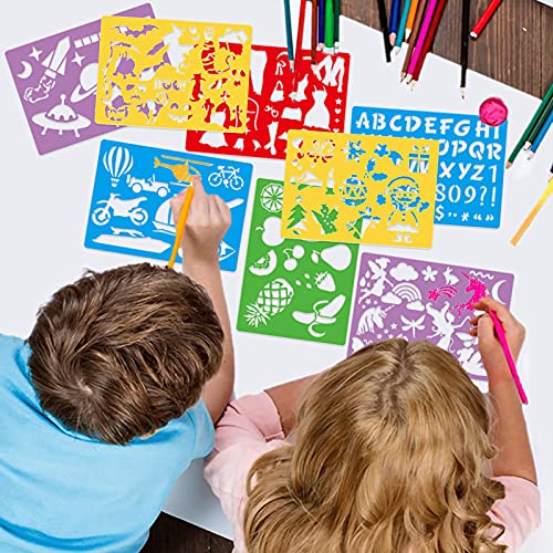 Kids' 25-Piece Stencil Drawing Kit with 400+ Shapes