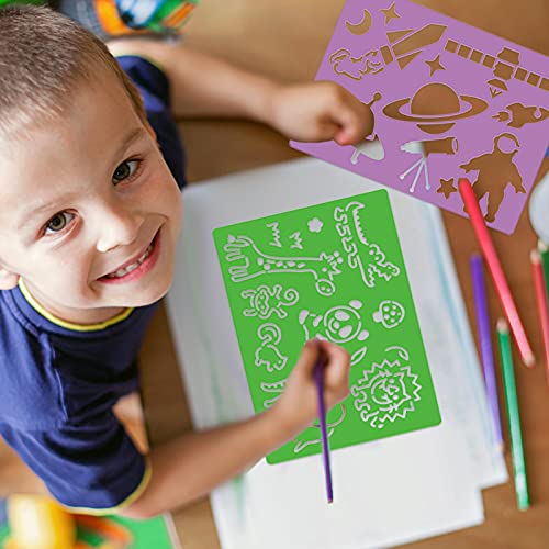 Kids' 25-Piece Stencil Drawing Kit with 400+ Shapes
