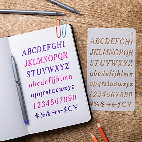 Mr. Pen Alphabet Letter Stencils, 12 Pack
