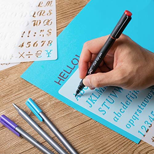 Mr. Pen Alphabet Letter Stencils, 12 Pack