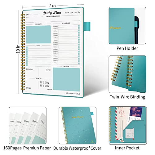 Undated Daily Planner with Hourly Schedule & To-Do List
