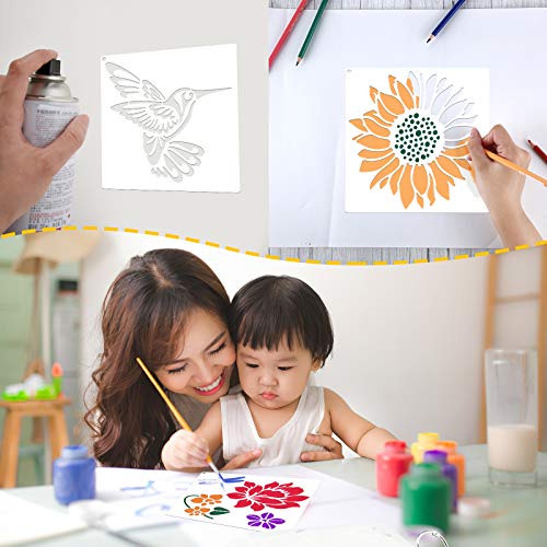 16-Piece Flower Stencil Set for DIY Crafts