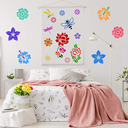 16-Piece Flower Stencil Set for DIY Crafts