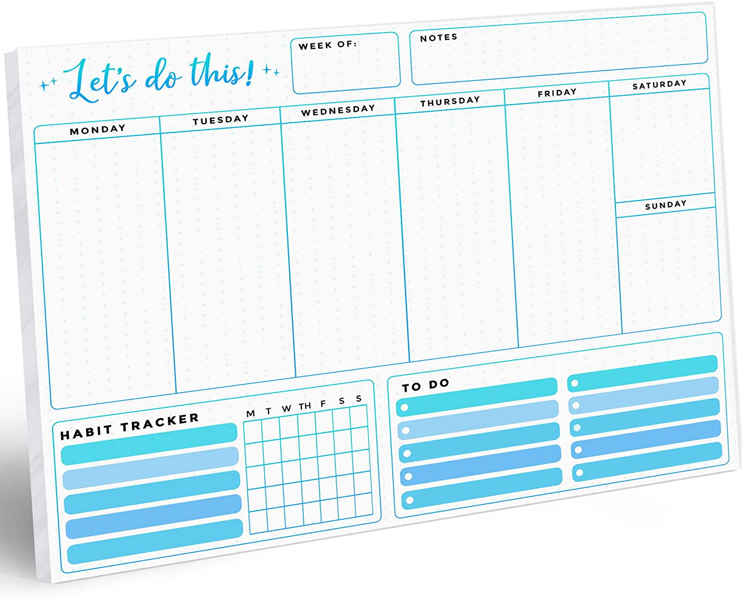 Weekly Planner Notepad with Habit Tracker