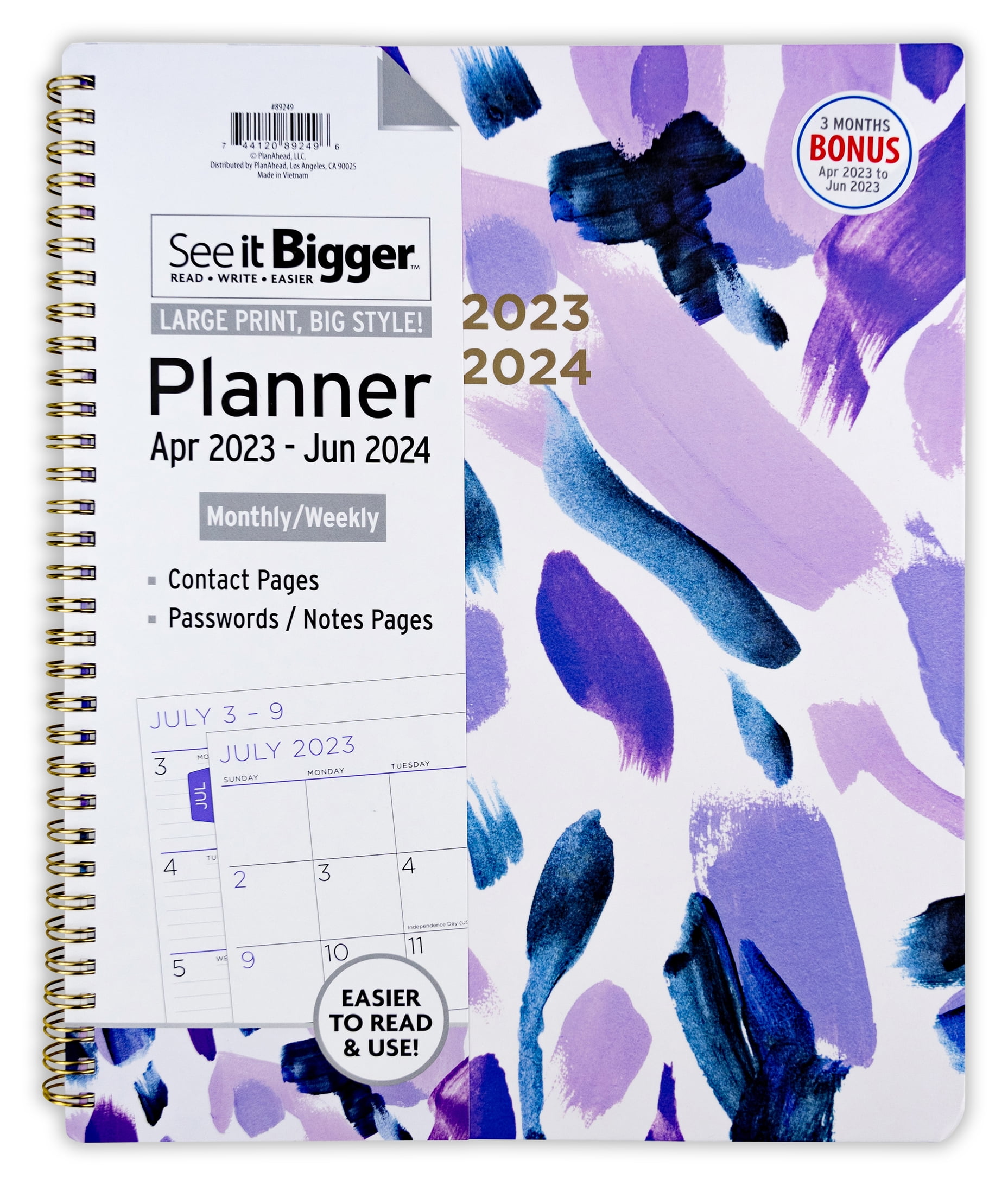 2023-2024 Monthly/Weekly Planner (Purple)