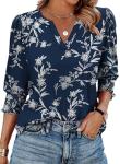 Plus Size 3/4 Sleeve Summer Blouses for Women
