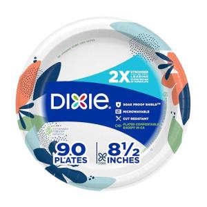 Dixie Medium Paper Plates, 90 Count, Microwave-Safe