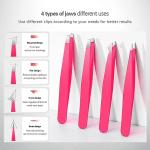 High Precision Stainless Steel Tweezers Set - 4 Pieces
