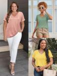 Women's Casual V-Neck T-Shirts for Summer