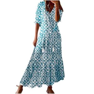 Boho Graphic Print Women's Summer Maxi Dress