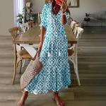 Boho Graphic Print Women's Summer Maxi Dress