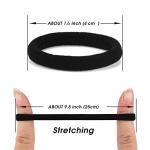 50PCS Black Seamless Hair Ties for Thick Hair