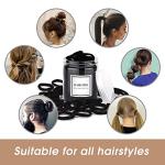 50PCS Black Seamless Hair Ties for Thick Hair