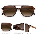 Trendy Tortoise Frame Retro Aviator Sunglasses