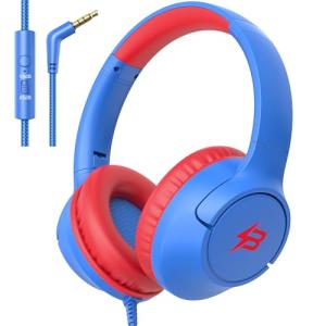 Kids Wired Headphones with Volume Limit, Blue