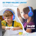 Kids Wired Headphones with Volume Limit, Blue
