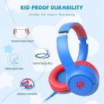 Kids Wired Headphones with Volume Limit, Blue
