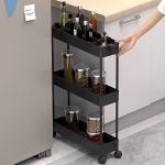 Slim 3-Tier Rolling Storage Cart for Any Space