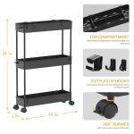 Slim 3-Tier Rolling Storage Cart for Any Space