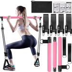 Pilates Bar Kit with Resistance Bands - Pink