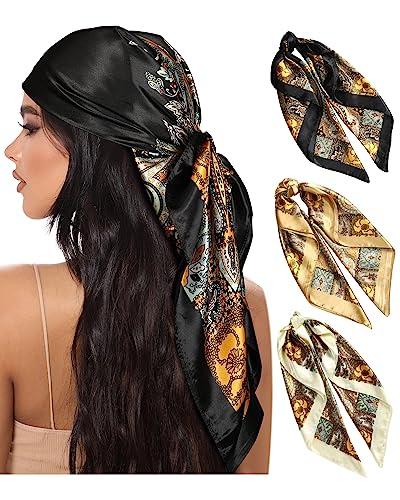 AWAYTR 35” Large Satin Head Scarf Set