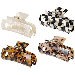 4 Stylish Acetate Hair Claw Clips Set
