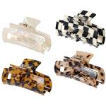 4 Stylish Acetate Hair Claw Clips Set