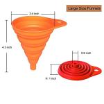 KongNai Collapsible Silicone Funnel Set, 4 Pack
