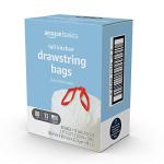 Amazon Basics Tall Kitchen Drawstring Trash Bags, 80 Count