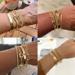 Trendy Gold Bangle Cuff Bracelet Set for Women