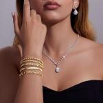 14K Gold Stackable Bracelets Set for Women