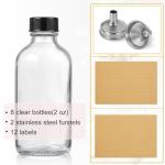 8-Pack Mini Clear Glass Bottles with Funnels