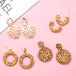 Trendy 16 Pairs Acrylic Rattan Statement Earrings