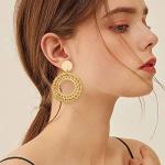 Trendy 16 Pairs Acrylic Rattan Statement Earrings
