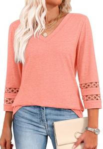 Lace Sleeve V Neck Women’s Spring Tops