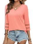 Lace Sleeve V Neck Women’s Spring Tops