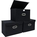 3 Pack Black Foldable Storage Cube Bins