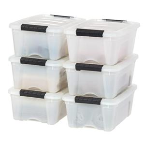 IRIS USA 6-Pack Stackable Plastic Storage Bins