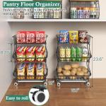 3-Tier Rolling Pantry Organizer with Wheels