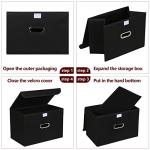 3 Pack Black Foldable Storage Cube Bins