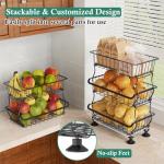 3-Tier Rolling Pantry Organizer with Wheels