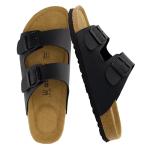 CUSHIONAIRE Men's Adjustable Cork Footbed Sandals 12