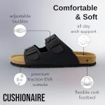 CUSHIONAIRE Men's Adjustable Cork Footbed Sandals 12