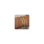 Trendy 14K Gold Stackable Bracelets Set for Women