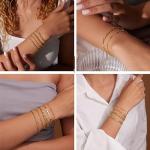 Trendy 14K Gold Stackable Bracelets Set for Women