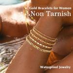 Trendy 14K Gold Stackable Bracelets Set for Women