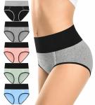 High Waisted Cotton Tummy Control Underwear 5 Pack